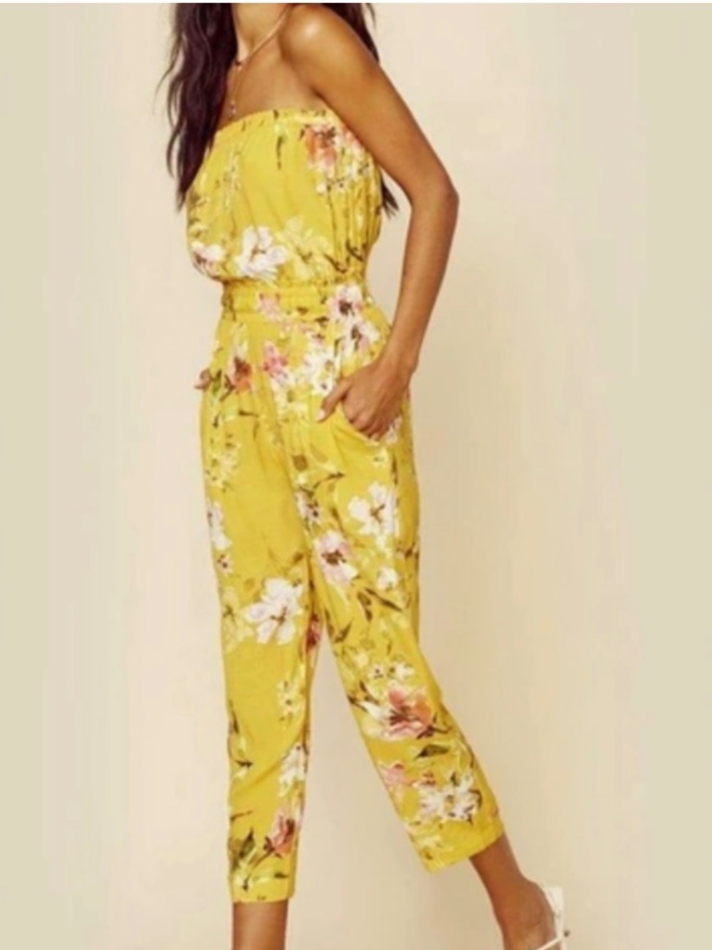 Blue Life Mustard Floral Romper / One-Piece Jumpsuit – XS Brand: Blue Life